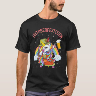 Unicorn Dabbing And Drinking Beer Happy Oktoberfes T-Shirt
