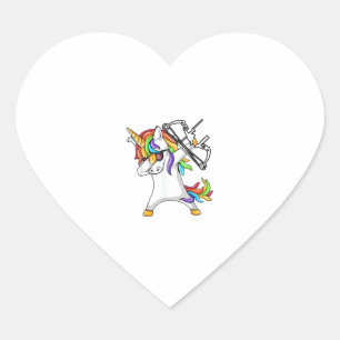 Unicorn dabbing Archery Funny shirt Heart Sticker