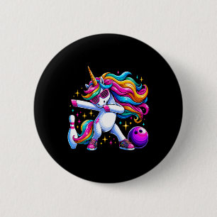Unicorn Dabbing Bowling Squad Birthday 6 Cm Round Badge