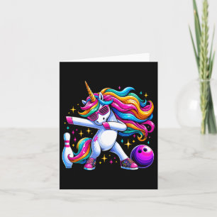 Unicorn Dabbing Bowling Squad Birthday Card