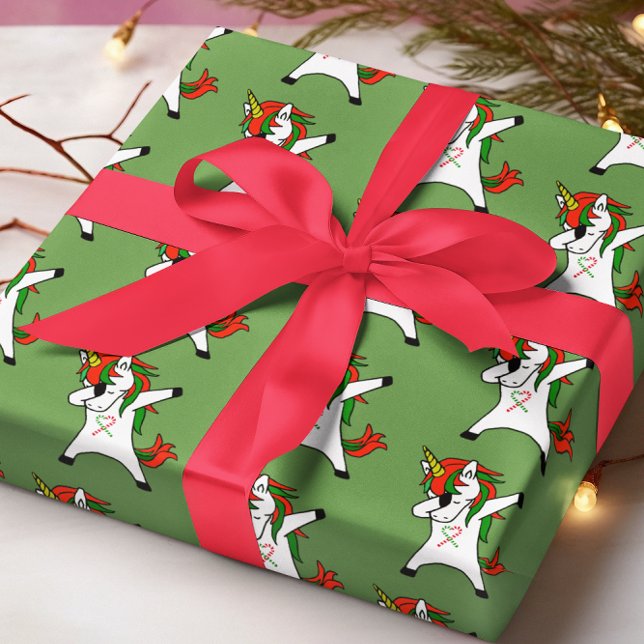 Unicorn Dabbing Festive Holiday Christmas Wrapping Paper (Creator Uploaded)