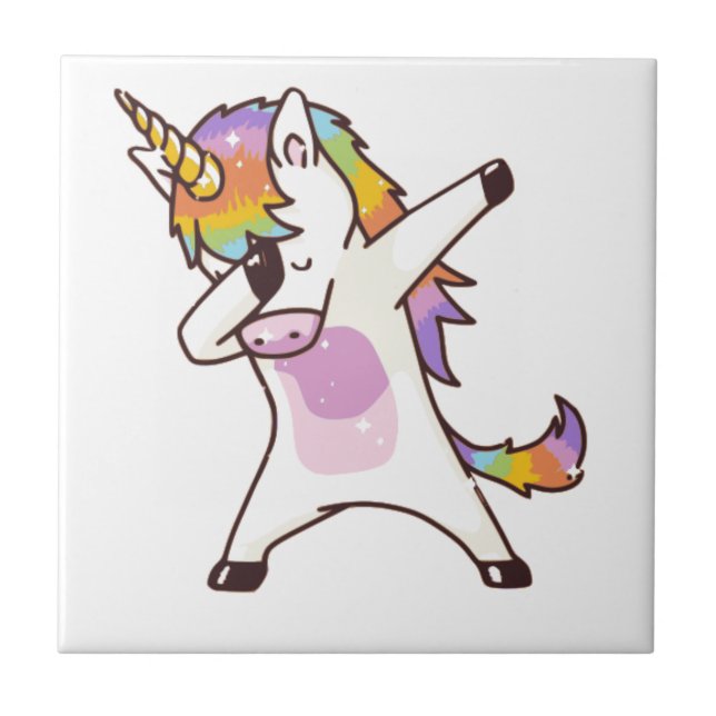Unicorn Dabbing , gifts for girls Tile (Front)