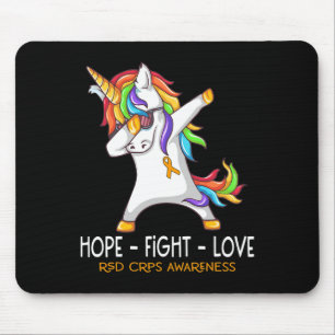 Unicorn Dabbing Hope Fight Love Rsd Crps Awareness Mouse Pad