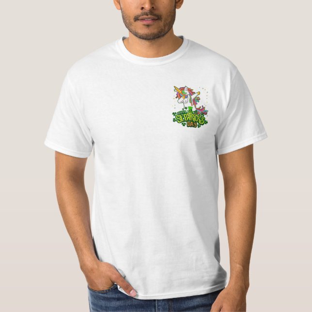 Unicorn Dabbing Leprechaun T-Shirt (Front)