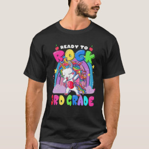 Unicorn Dabbing Ready To Rock 3Rd Grade Back To Sc T-Shirt