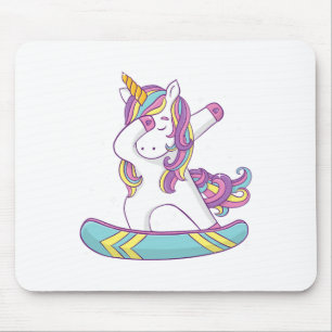 Unicorn Dabbing Snowboarder - Snowboard Snowboardi Mouse Pad