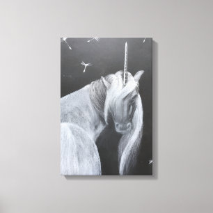Unicorn & Dandelion canvas print