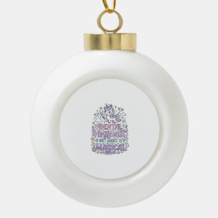 Unicorn Dental Hygienist but Make It Magical Cute Ceramic Ball Christmas Ornament