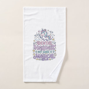 Unicorn Dental Hygienist but Make It Magical Cute Hand Towel