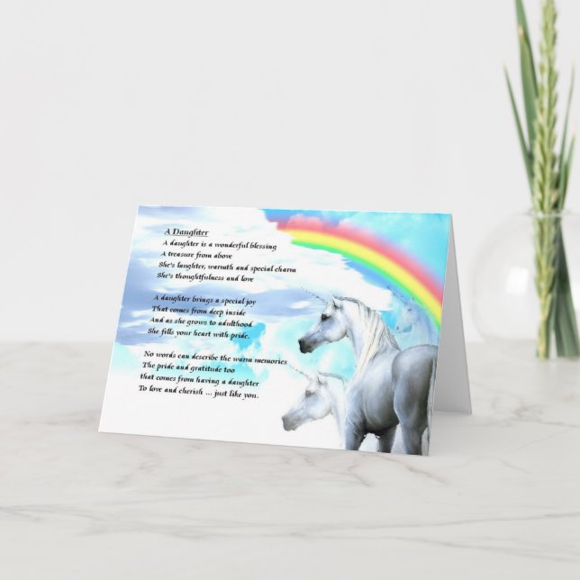 Unicorn Design - Daughter Poem Card (Front)