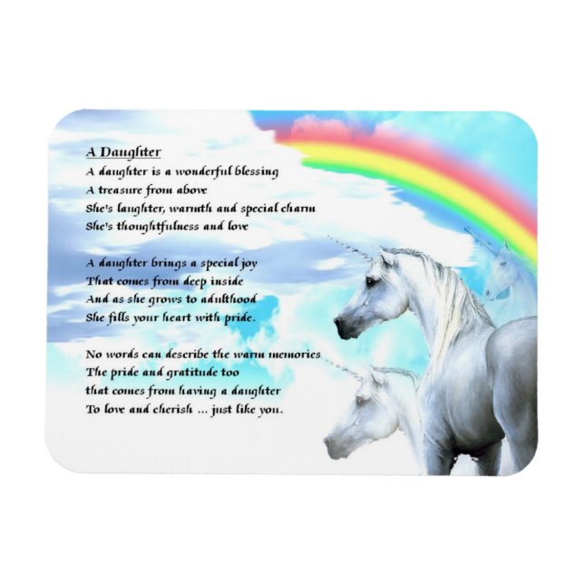Unicorn Design - daughter Poem Magnet (Horizontal)