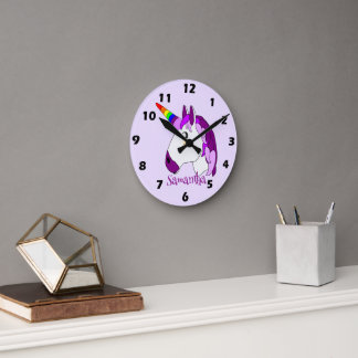 Unicorn Design Round Clock