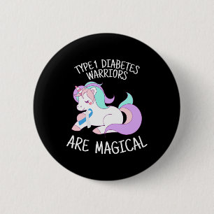 Unicorn Diabetes Warrior Gift 6 Cm Round Badge