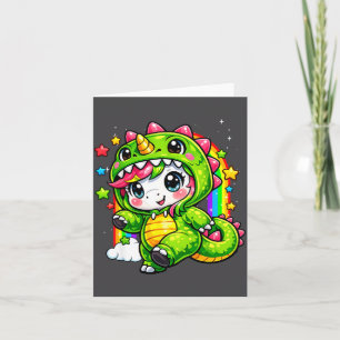 Unicorn Dinosaur Colourful Costume Cosplay Rainbow Card