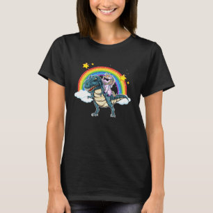 Unicorn Dinosaur T-rex Rainbow Galaxy Boys Girls T-Shirt