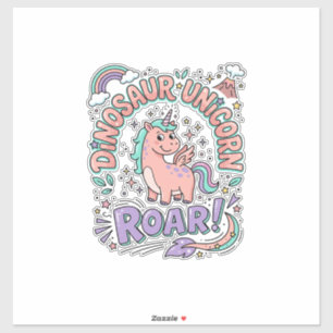 Unicorn Dinosaur Unicorn Roar Retro Style T-Shirt 