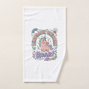 Unicorn Dinosaur Unicorn Roar Retro Style T-Shirt Hand Towel
