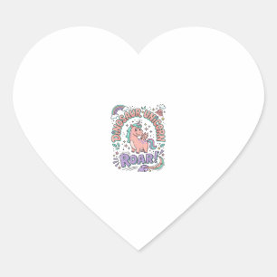 Unicorn Dinosaur Unicorn Roar Retro Style T-Shirt  Heart Sticker
