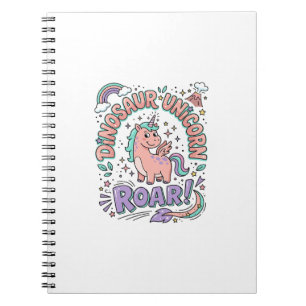 Unicorn Dinosaur Unicorn Roar Retro Style T-Shirt Notebook