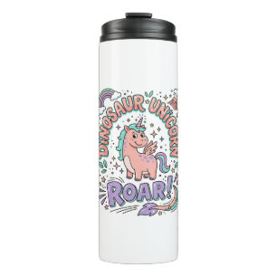 Unicorn Dinosaur Unicorn Roar Retro Style T-Shirt Thermal Tumbler