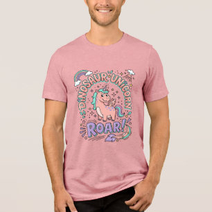 Unicorn Dinosaur Unicorn Roar Retro Style T-Shirt Tri-Blend Shirt