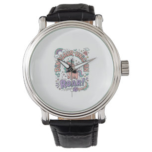 Unicorn Dinosaur Unicorn Roar Retro Style T-Shirt Watch
