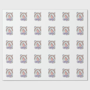 Unicorn Dinosaur Unicorn Roar Retro Style T-Shirt Wrapping Paper