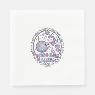 Unicorn Disco Ball Unicorn Playful Print on Demand Napkin