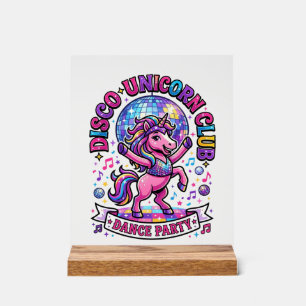 Unicorn Disco Unicorn Club Commercial Shirt Graphi Acrylic Sign