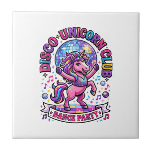 Unicorn Disco Unicorn Club Commercial Shirt Graphi Ceramic Tile