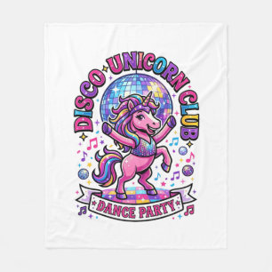 Unicorn Disco Unicorn Club Commercial Shirt Graphi Fleece Blanket