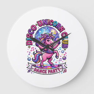 Unicorn Disco Unicorn Club Commercial Shirt Graphi Large Clock