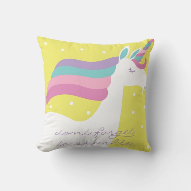 Unicorn Don't Forget to Sparkle Playroom Pillow (Front)