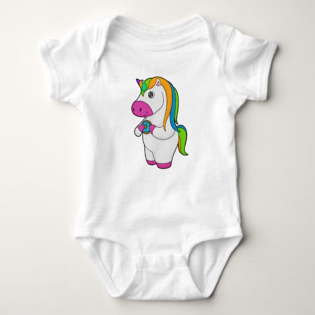 Unicorn Donut Baby Bodysuit (Front)