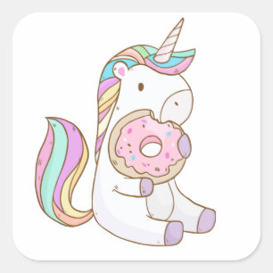 Unicorn Donut Square Sticker