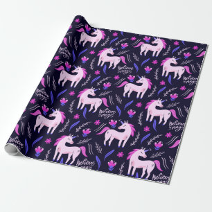 Unicorn Doodle Pattern Wrapping Paper