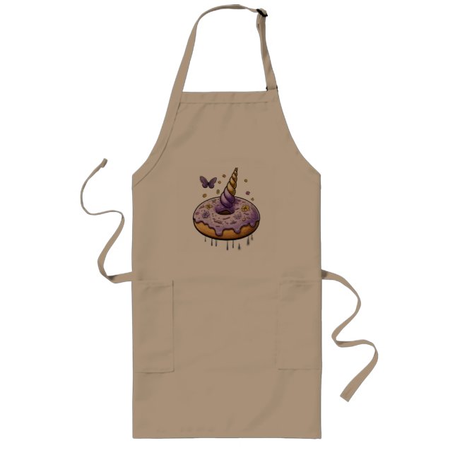 unicorn doughnut  long apron (Front)