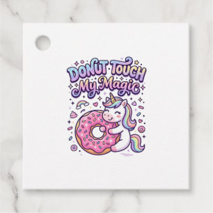 Unicorn Doughnut Touch My Magic Gift Idea Sticker Favour Tags