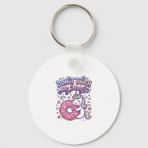 Unicorn Doughnut Touch My Magic Gift Idea Sticker  Key Ring