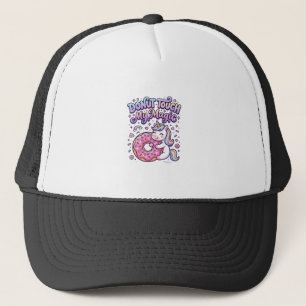 Unicorn Doughnut Touch My Magic Gift Idea Sticker Trucker Hat