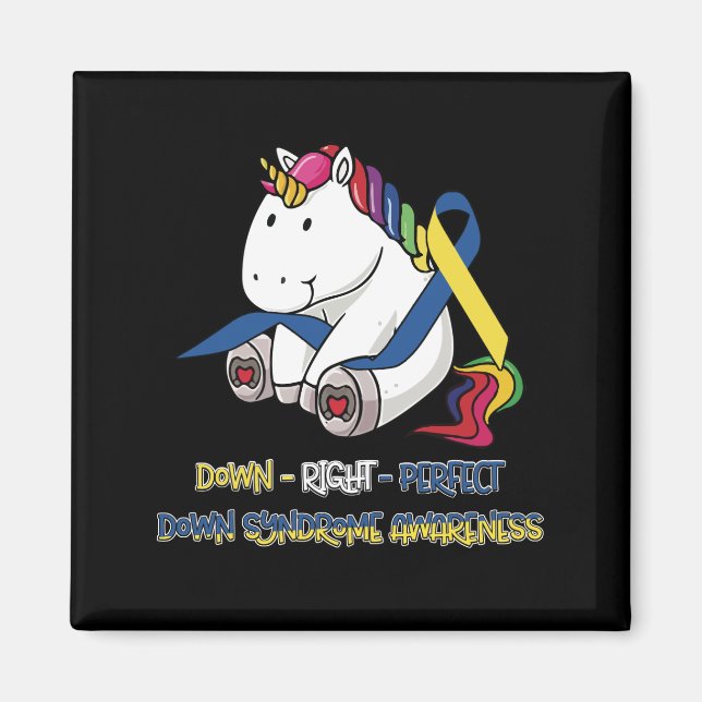 Unicorn Down Right Perfec Down Syndrome Awareness Magnet (Front)