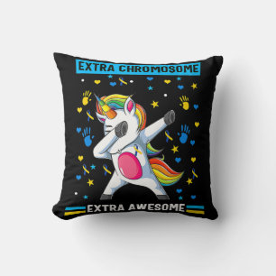 Unicorn Down syndrome awareness extra chromosome e Cushion