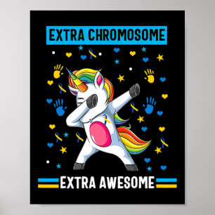 Unicorn Down Syndrome Awareness Extra Chromosome E Poster