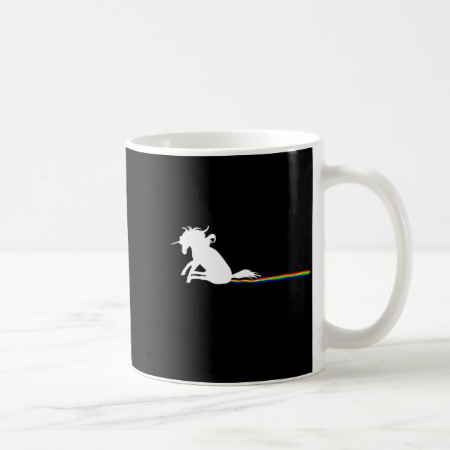Unicorn Dragging Rainbows Funny Adult S  Coffee Mug (Right)
