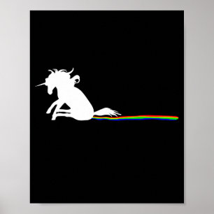 Unicorn Dragging Rainbows Funny Adult S  Poster