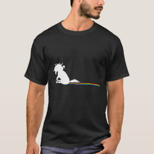 Unicorn Dragging Rainbows Funny Adult S  T-Shirt