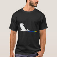 Unicorn Dragging Rainbows- Funny Adult T-Shirts Gi