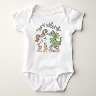 Unicorn Dragon Baby Animal Bodysuit