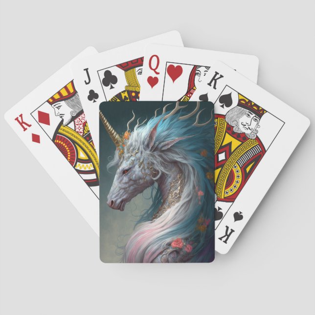 Unicorn Dragon Fantasy Art Playing Cards (Back)