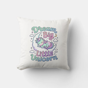 Unicorn Dream Big Little Unicorn Gift Idea Vector  Cushion